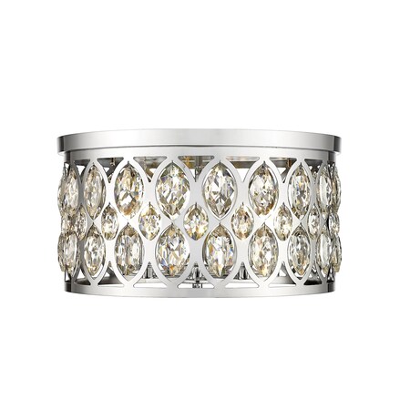 Z-Lite Dealey Flush Mount, 5-Light, 18 In.W x 9.75 In.H, Chrome/Clear 6010F18CH